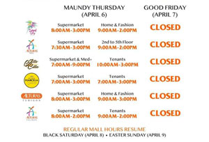 Holy Week store hours bared